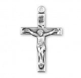 SS Hand Engraved 1.2" Crucifix Necklace 18" Chain