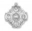 SS 1.2" Round 4-Way Medal Necklace 24" Chain
