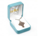SS Small Iona Celtic Cross Necklace 24 Inch Chain
