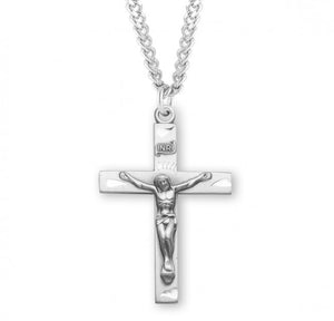 Engraved SS 1.2" Crucifix Necklace 20" Chain