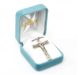Short Top SS Crucifix 24 Inch Chain