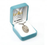 St Gabriel SS Large 1.1" Oval Necklace 24" Chain