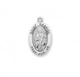 St Gabriel Large SS Medal 24 Inch Chain