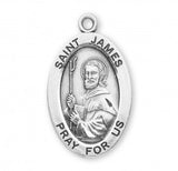 St James the Greater SS Large 1.1" Oval Necklace 24" Chain