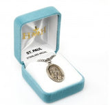 St Paul SS Large 1.1" Oval Necklace 24" Chain