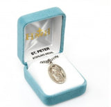 St Peter SS Large 1.1" Oval Necklace 24" Chain