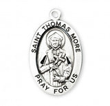 St Thomas More Large SS Medal 24 Inch Chain