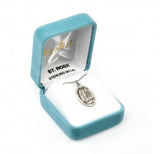 St Rose SS .9" Small Oval Medal Necklace 18" Chain