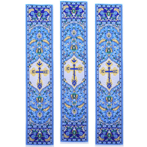 Blue Cross Woven Tapestry Bookmark