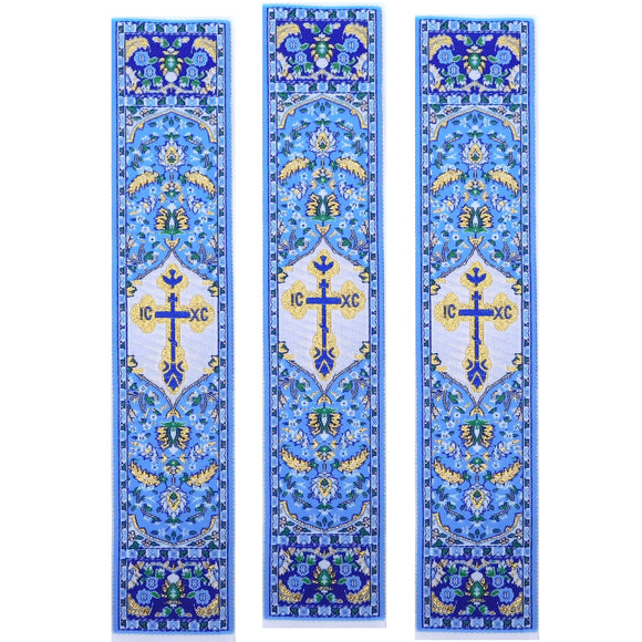 Blue Cross Woven Tapestry Bookmark