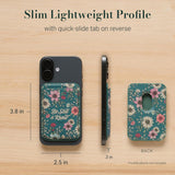 Be Still Teal Faux Leather Botanical Phone Wallet - Psalm 46:10