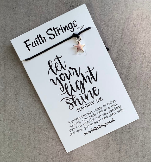 Let Your Light Shine String Bracelet with Star Charm
