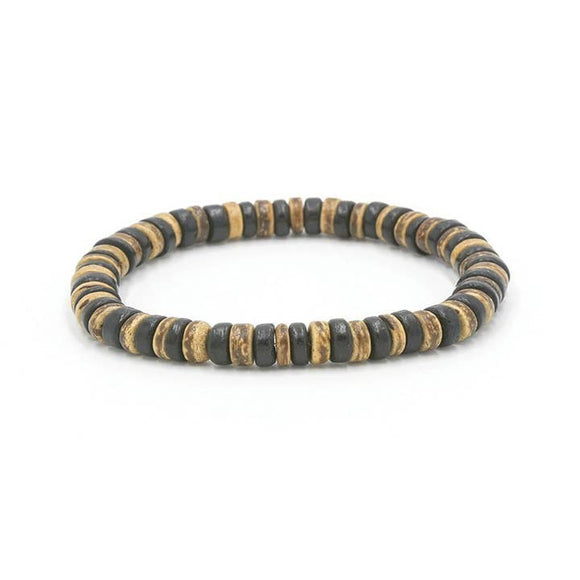 St Michael Men's Brigade Black & Tan Coconut Bead Bracelet