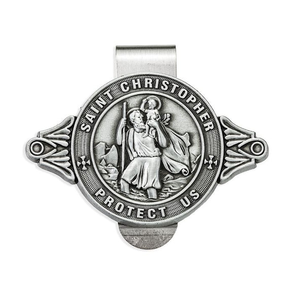 Auto Visor Clip St Christopher Protect Us
