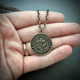 Brass St Christopher Necklace 20 Inch