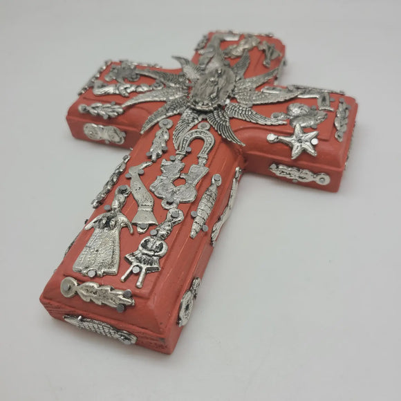 Terracotta Milagros Cross