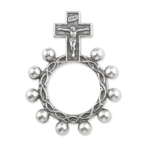 Silver Tone Finger Rosary