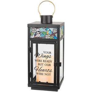 Wings Were Ready Stained Glass Top Lantern