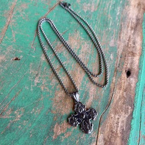 Stainless Steel Four Way Cross Necklace