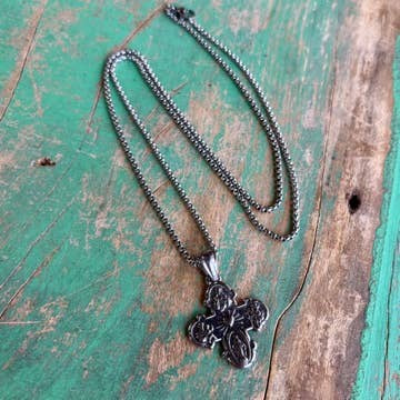 Stainless Steel Four Way Cross Necklace