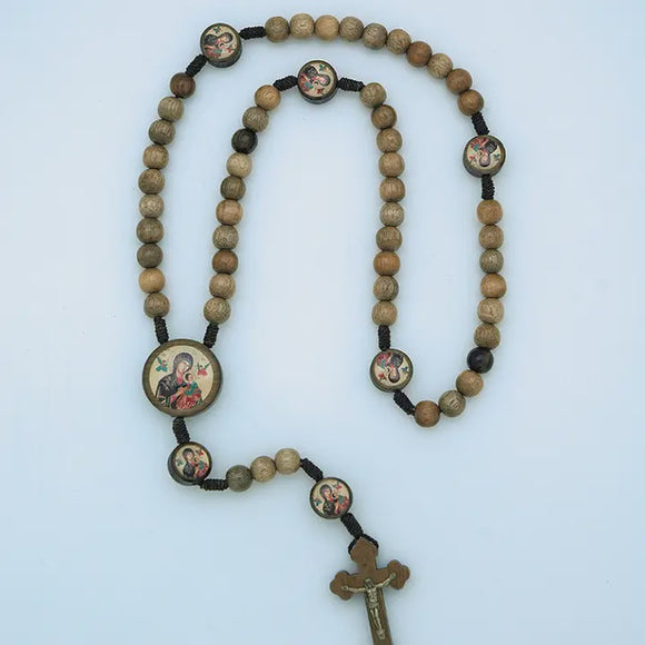OLO Perpetual Help Brazilian Wood Corded Rosary