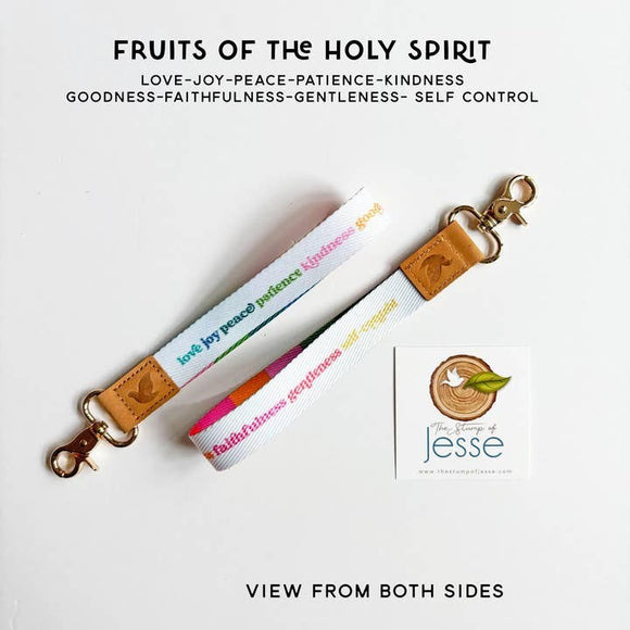 White Fruits of The Holy Spirit Wristlet
