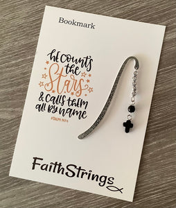 Miniature Metal Bead Cross Bookmark - Assorted Cross Colors