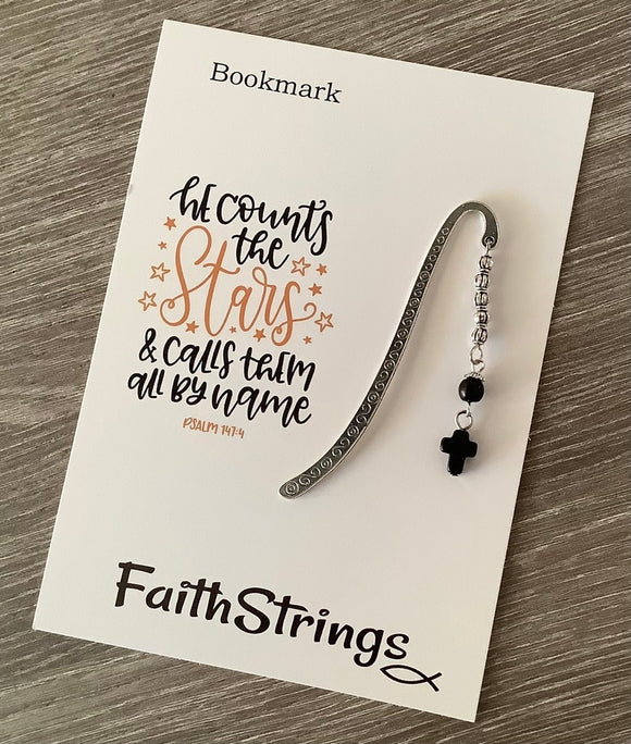 Miniature Metal Bead Cross Bookmark - Assorted Cross Colors