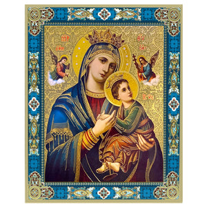 OLO Perpetual Help Gold Foil Wooden Icon