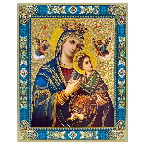 OLO Perpetual Help Gold Foil Wooden Icon