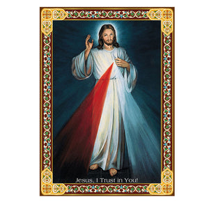 Divine Mercy Gold Foil Wooden Icon