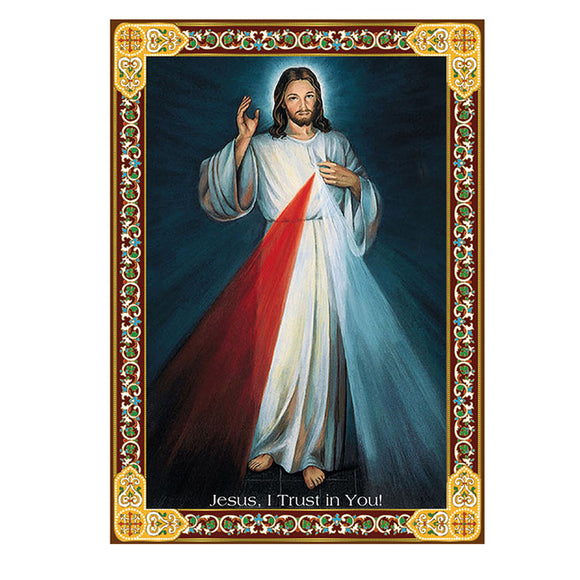 Divine Mercy Gold Foil Wooden Icon