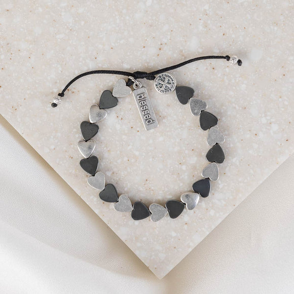 Sisters Of The Heart Bracelet Hematite And Silver