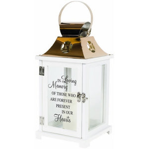 In Loving Memory Memorial Lantern with Flicker Pillar Candle
