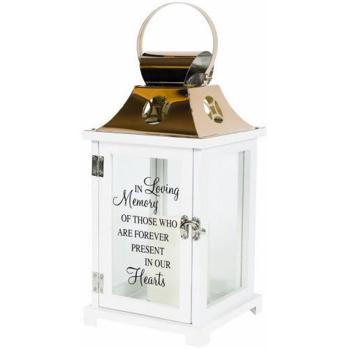 In Loving Memory Memorial Lantern with Flicker Pillar Candle