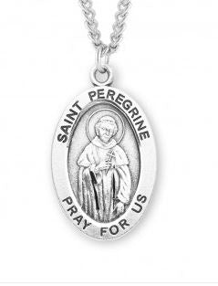 SS St Peregrine Large Oval Medal 24 Inch Chain