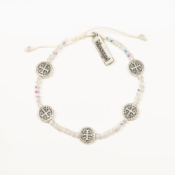 Gratitude Crystal Silver Blessing Bracelet