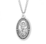 St Michael High Profile SS Large Oval Necklace