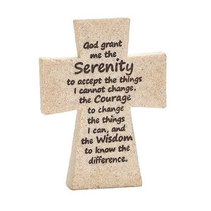 4.25" Serenity Prayer Faithstone Standing Cross