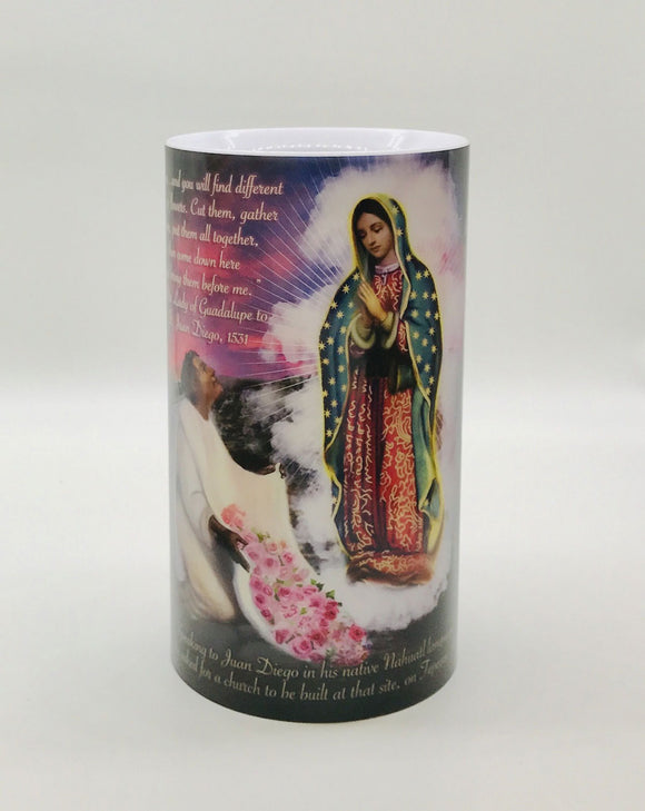 Our Lady Of Guadalupe 4x7 LED Flameless Devotional Candle