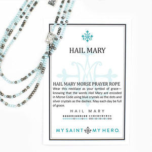 Hail Mary Morse Code Prayer Rope Necklace