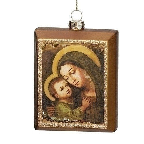 Mary & Jesus Ornament Oil Painting Look -DIS