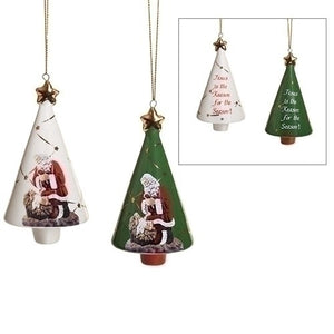 4" Kneeling Santa Bell; Jesus is the Reason Ornament -DIS