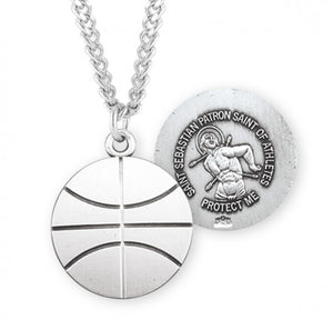 St Sebastian SS Basketball Medal Necklace