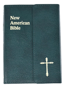 New American Bible Green Leather Flap Gift Edition Personal Size