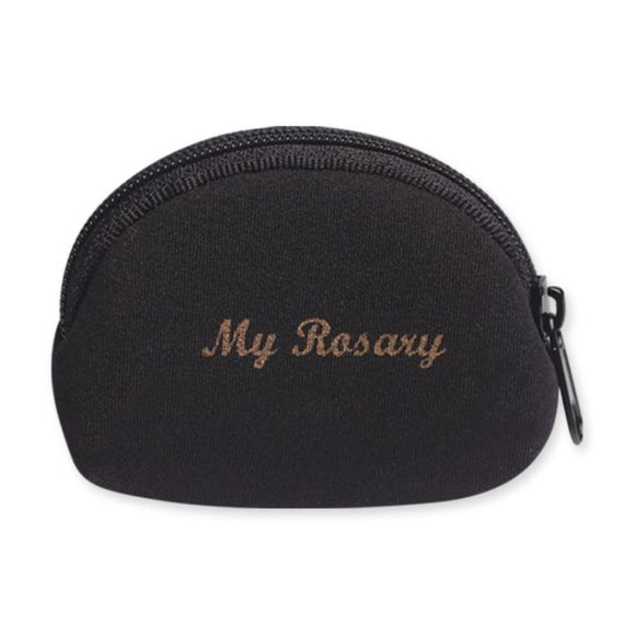 Black Neoprene Zipper Rosary Pouch