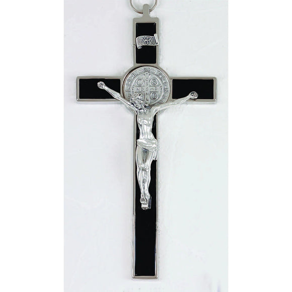 8' Black Enamel St Benedict Crucifix