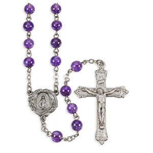 6mm Genuine Amethyst Bead Rosary
