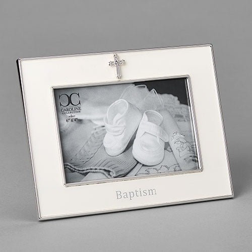 Baptism Photo Frame 4x6 With Cross