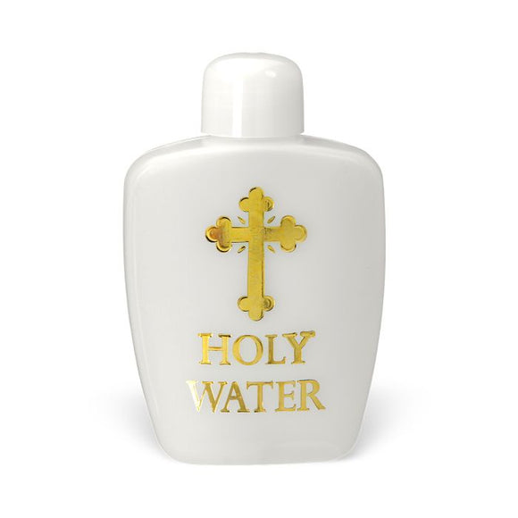 3 OZ Gold Cross Holy Water Plastic Bottle